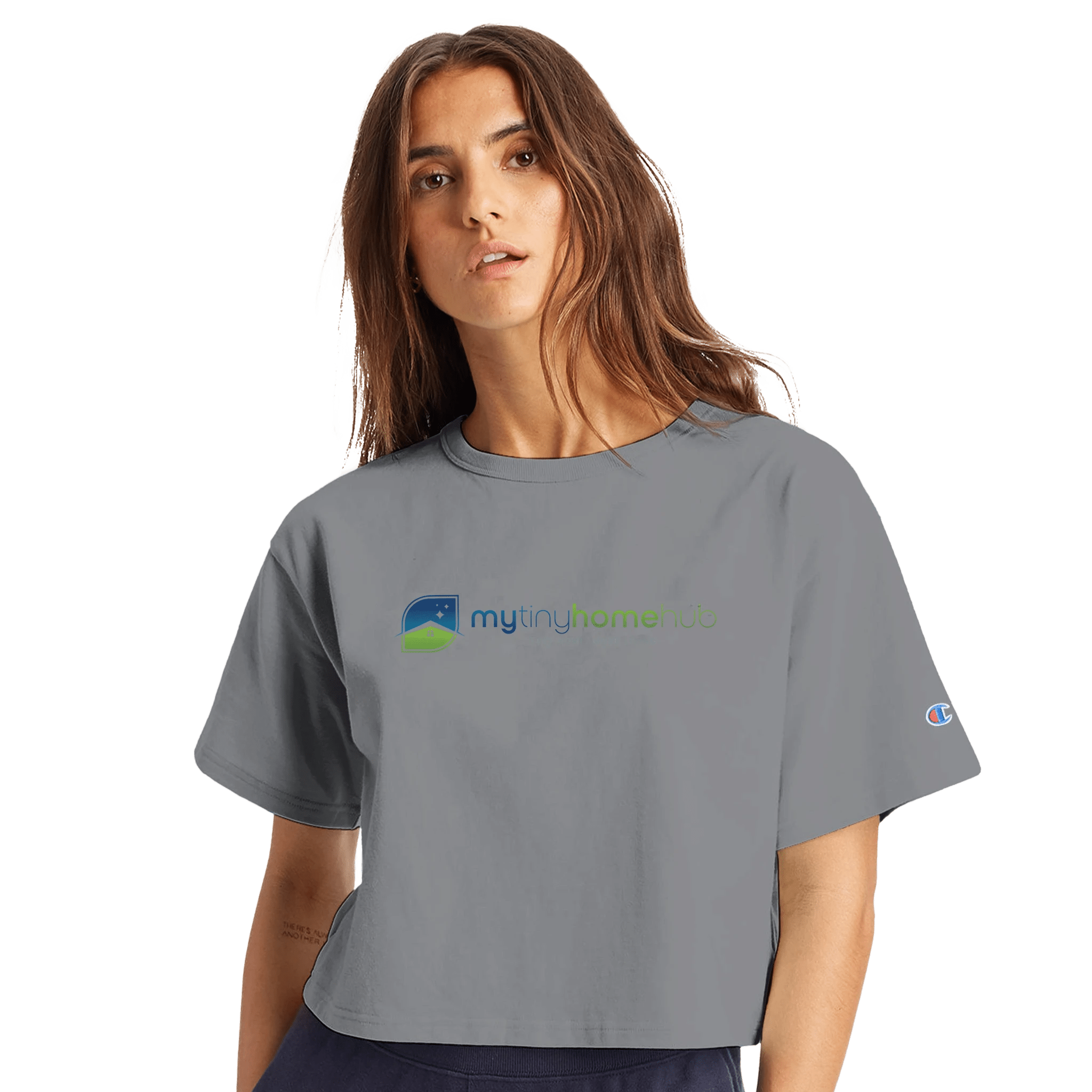 Women's Cropped Heritage Crewneck T-Shirt | Champion T453W - My Tiny Home Hub